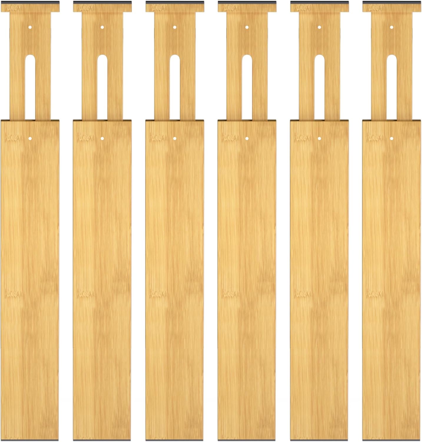 Organiz. cajones bambú ajustable 17-22" set 6