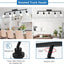5 Luces Tocador Baño Cabezal Giratorio Negro Vidrio