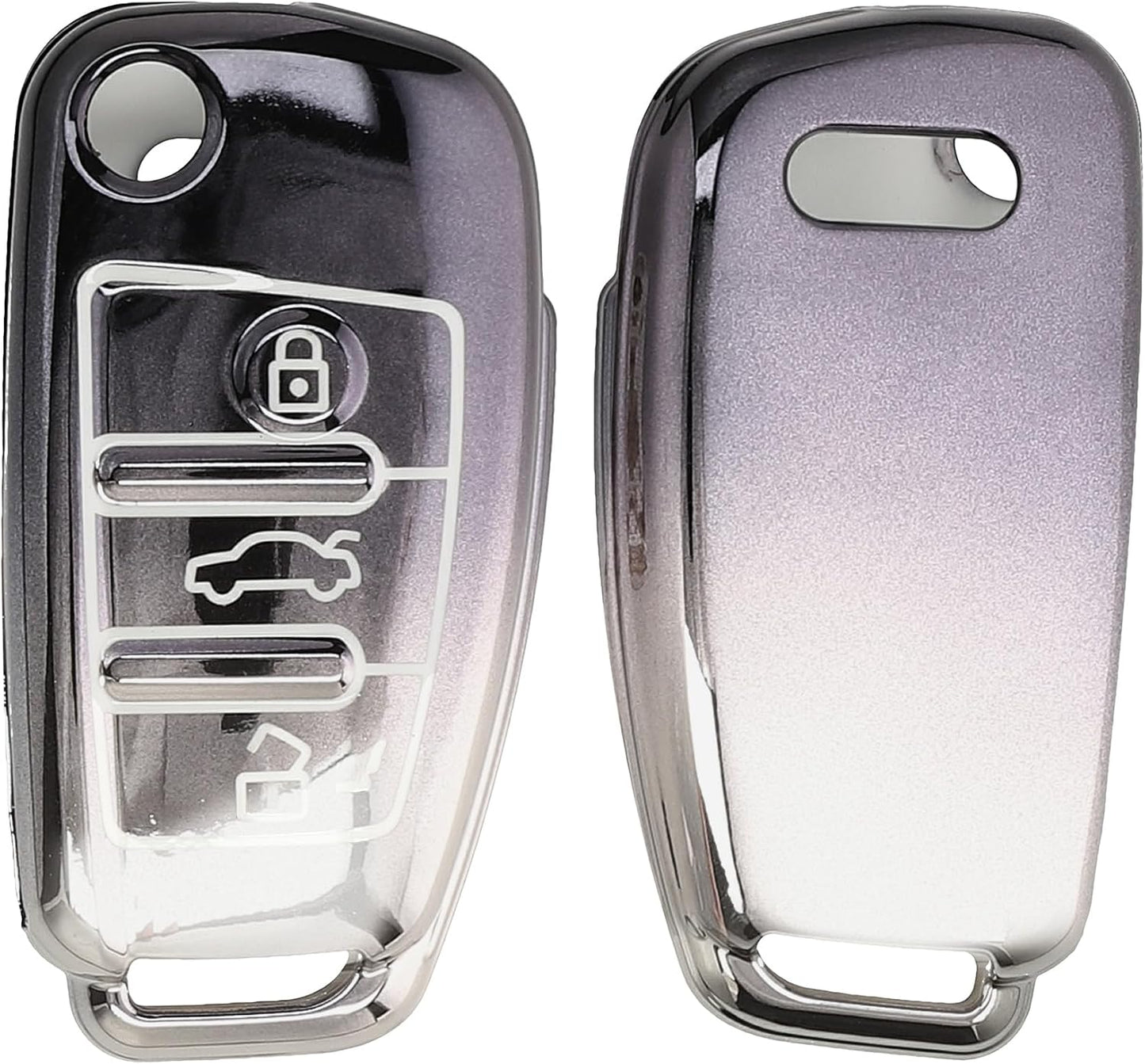 Funda llave TPU suave compatible Audi 3 botones gris oscuro