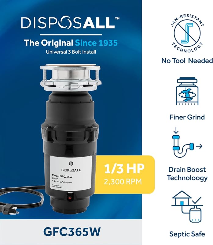 Triturador basura 1/3 HP para fruta instalación universal