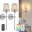 2 Apliques Pared LED Cristal Recargables USB 12 Colores
