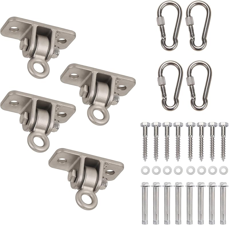Ganchos acero inox 304 para columpio parque infantil set 4