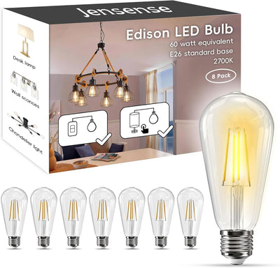 Bombillas LED E26 7W 2700K blanco cálido vintage 800lm paquete 8