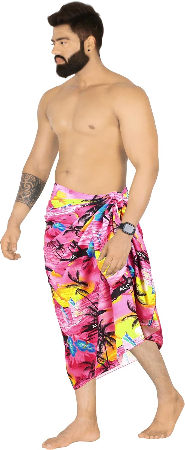 Pareo de Baño para Hombre Aloha Wraps de Algodón Ajustable