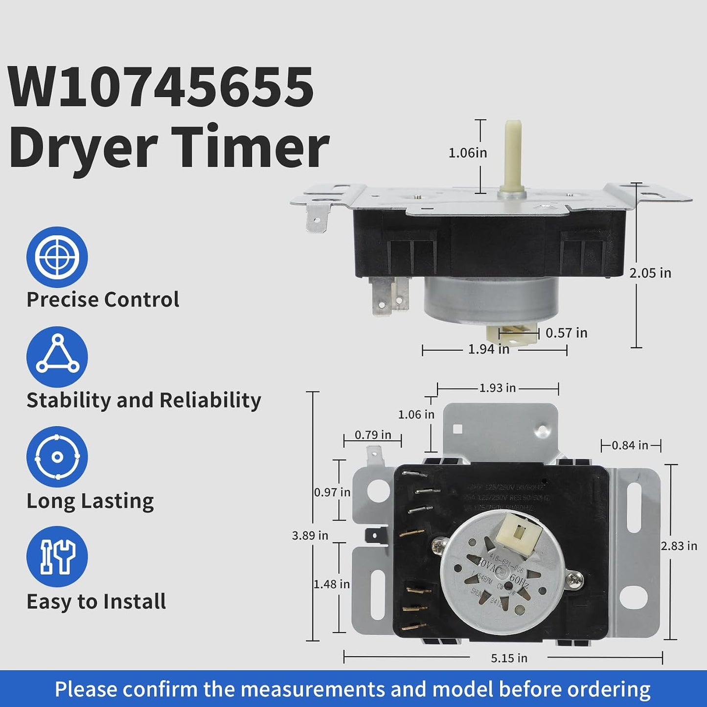 Temporizador secadora comp Whirlpool Amana WPW1077
