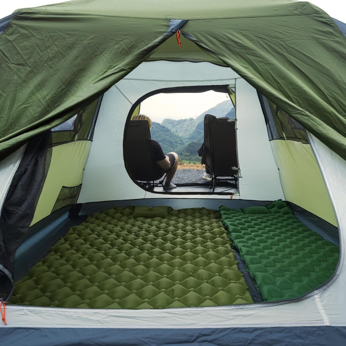 Tienda campaña cabaña 3 personas doble capa impermeable