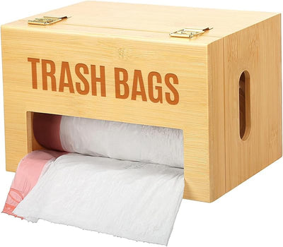 Dispensador bolsas basura bambú para rollos gigantes 13-33gal
