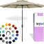 Sombrilla al aire libre tela poliéster beige 9ft marco