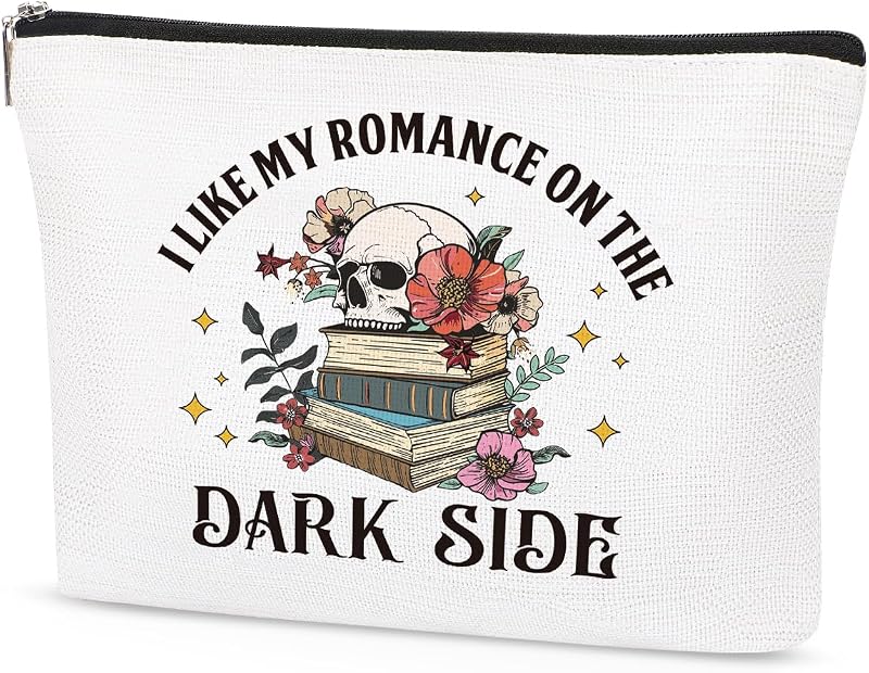 Bolsa maquillaje gótica esqueleto regalo libros picantes