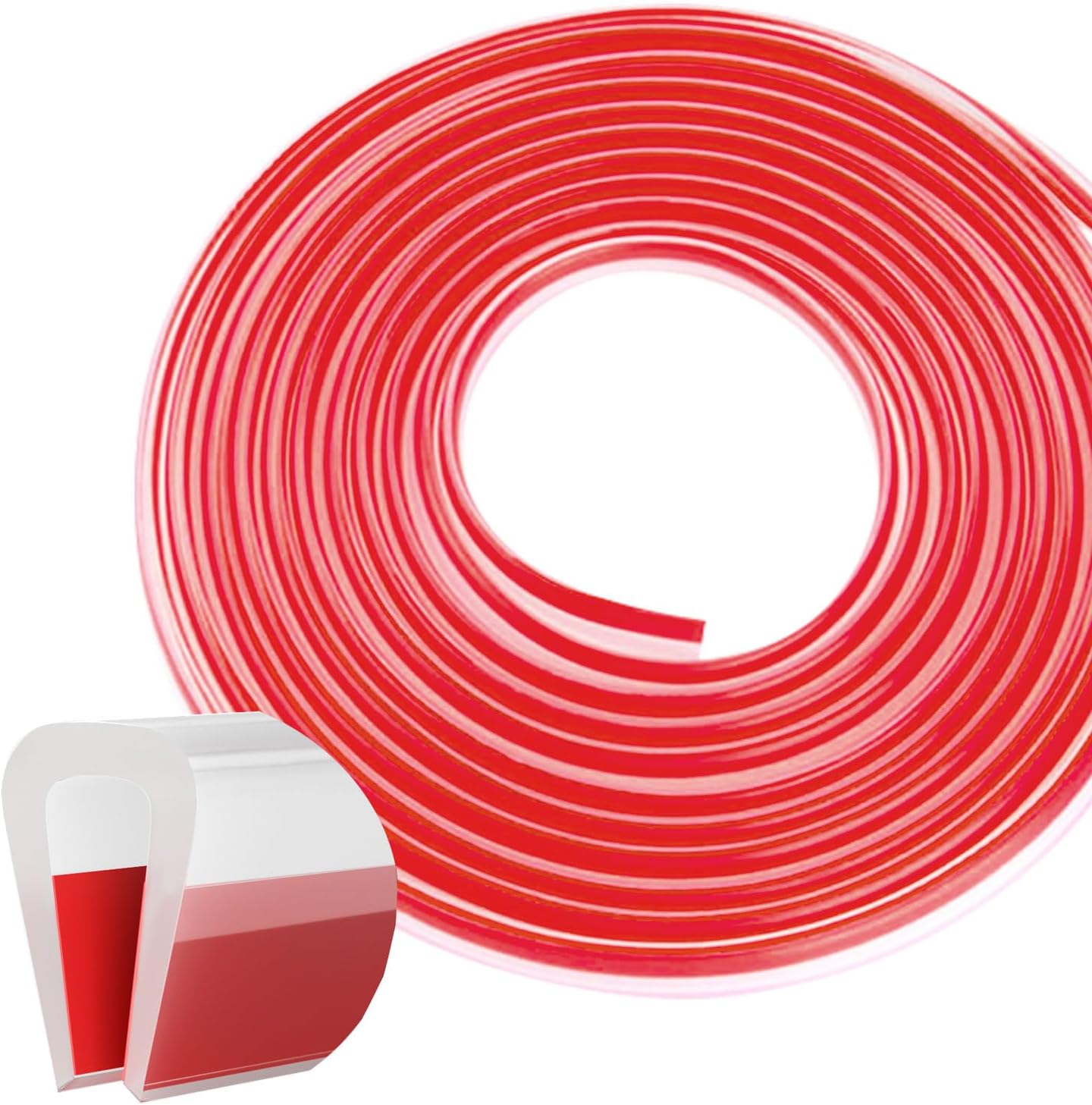 Moldura borde silicona autoadhesiva canal U transparente 1/8-10