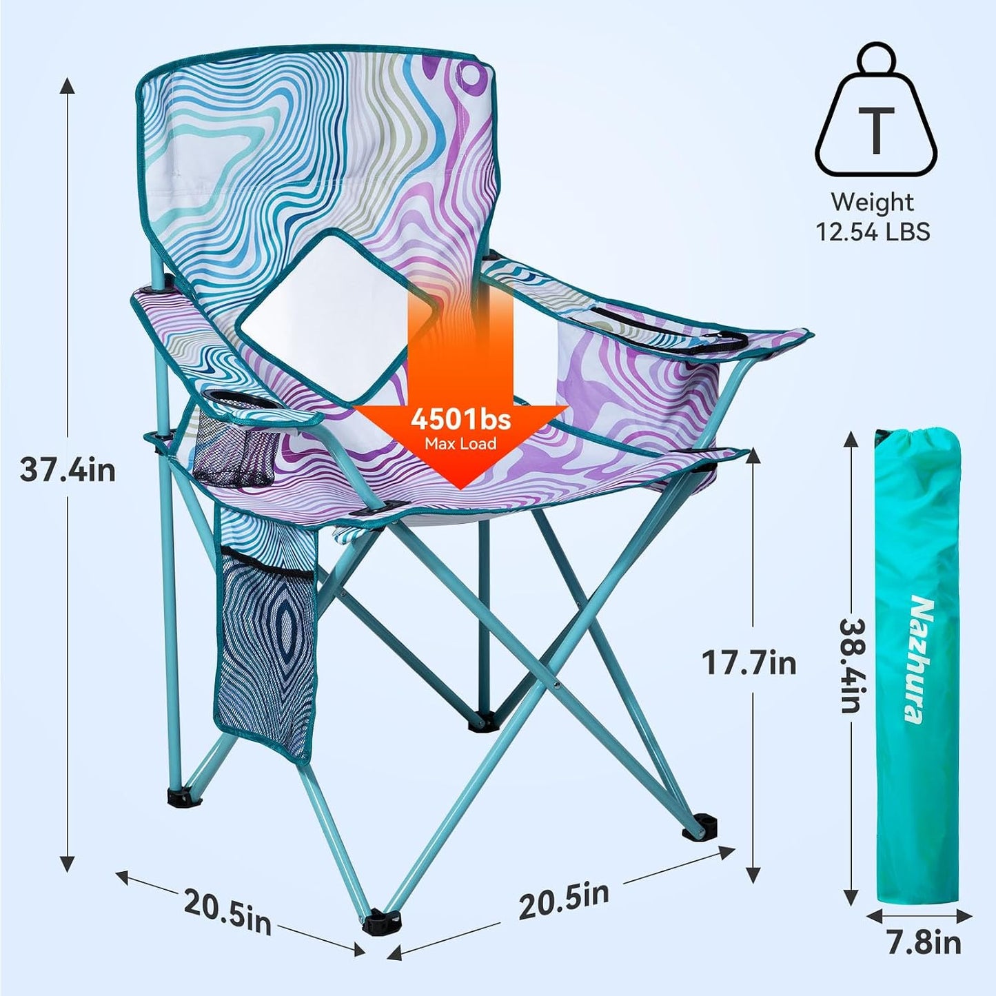 2 Sillas Plegables Camping con Bolsa Refrigera