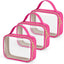 Bolsa aseo viaje color rosa rojo