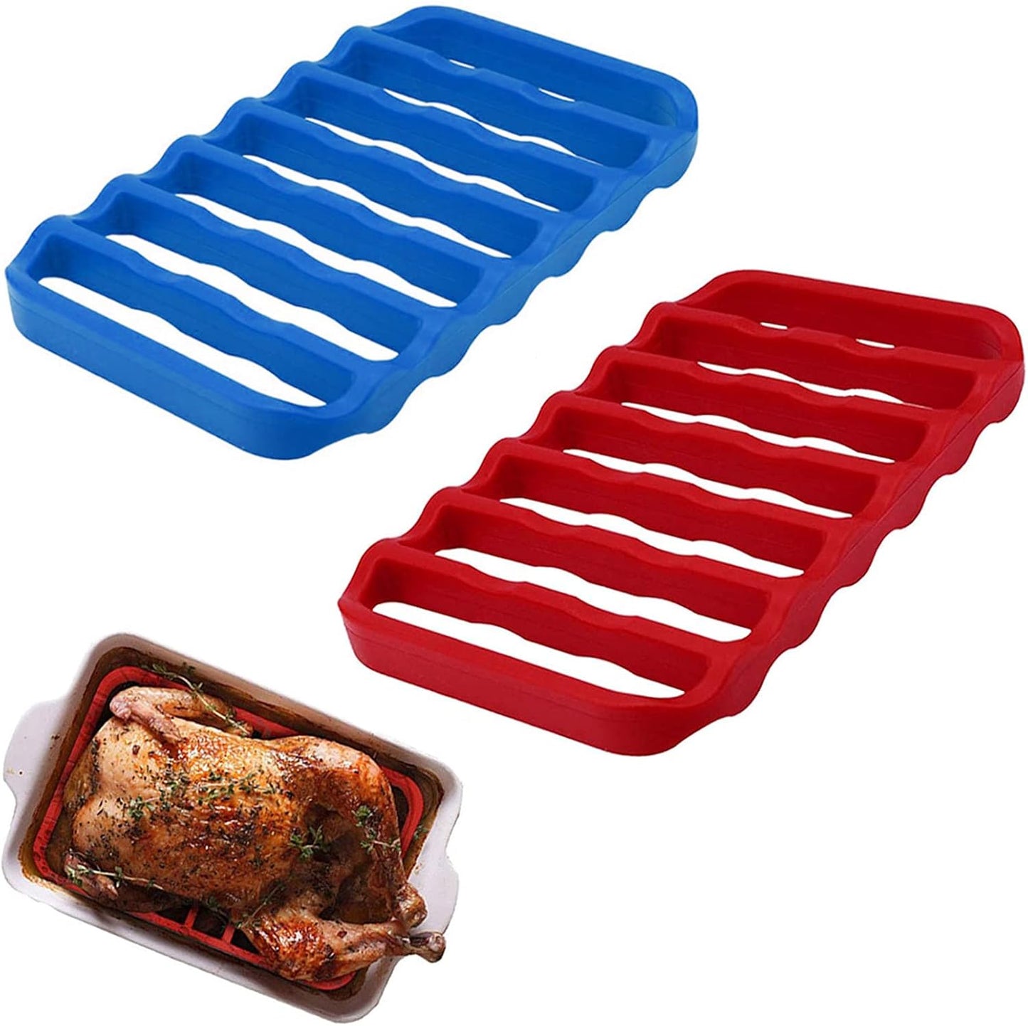 2 Pzas Estantes Silicona Antiadherente para Asar Cocinar