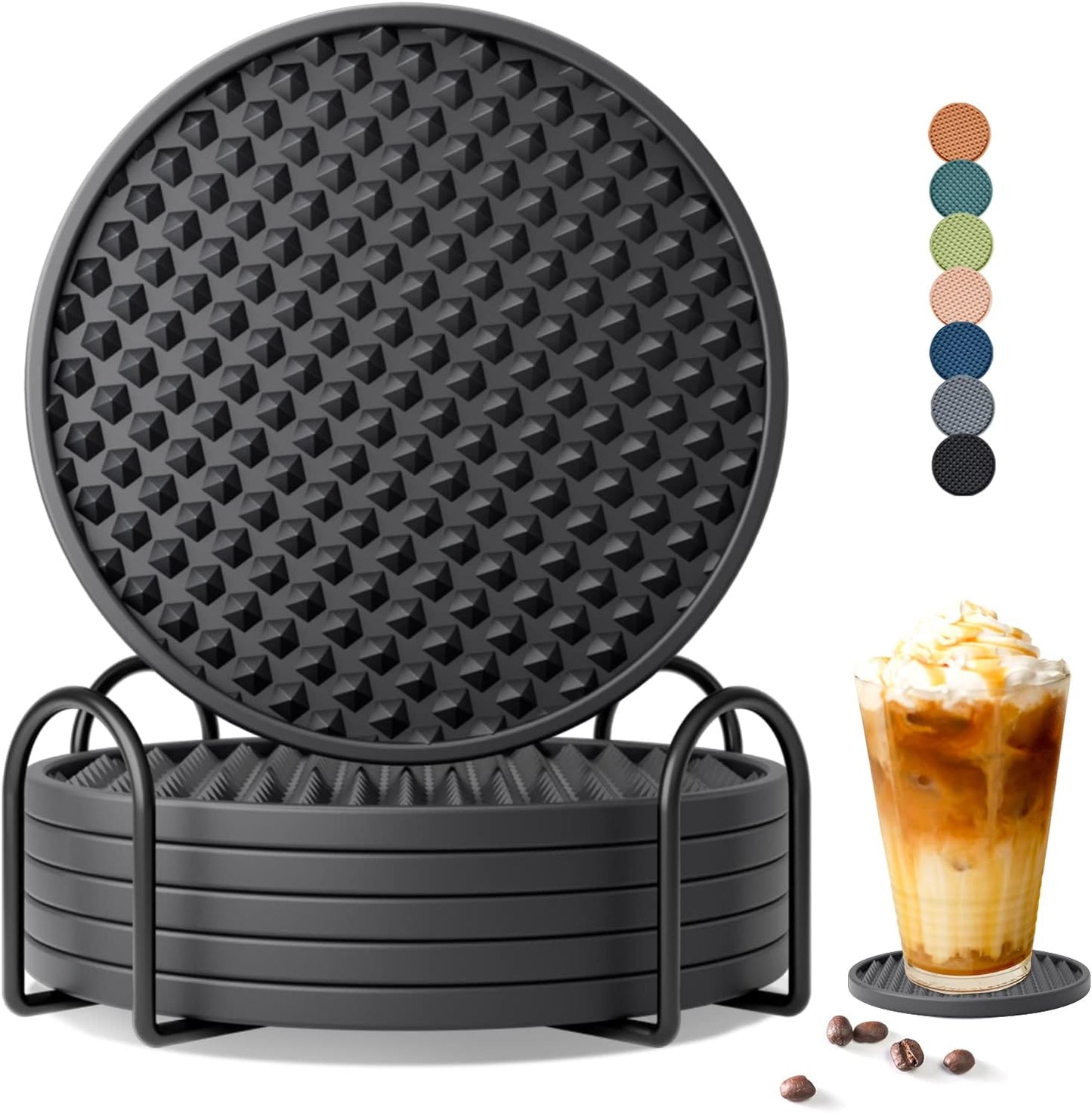 6 Pzas Posavasos Silicona Soporte para Mesa