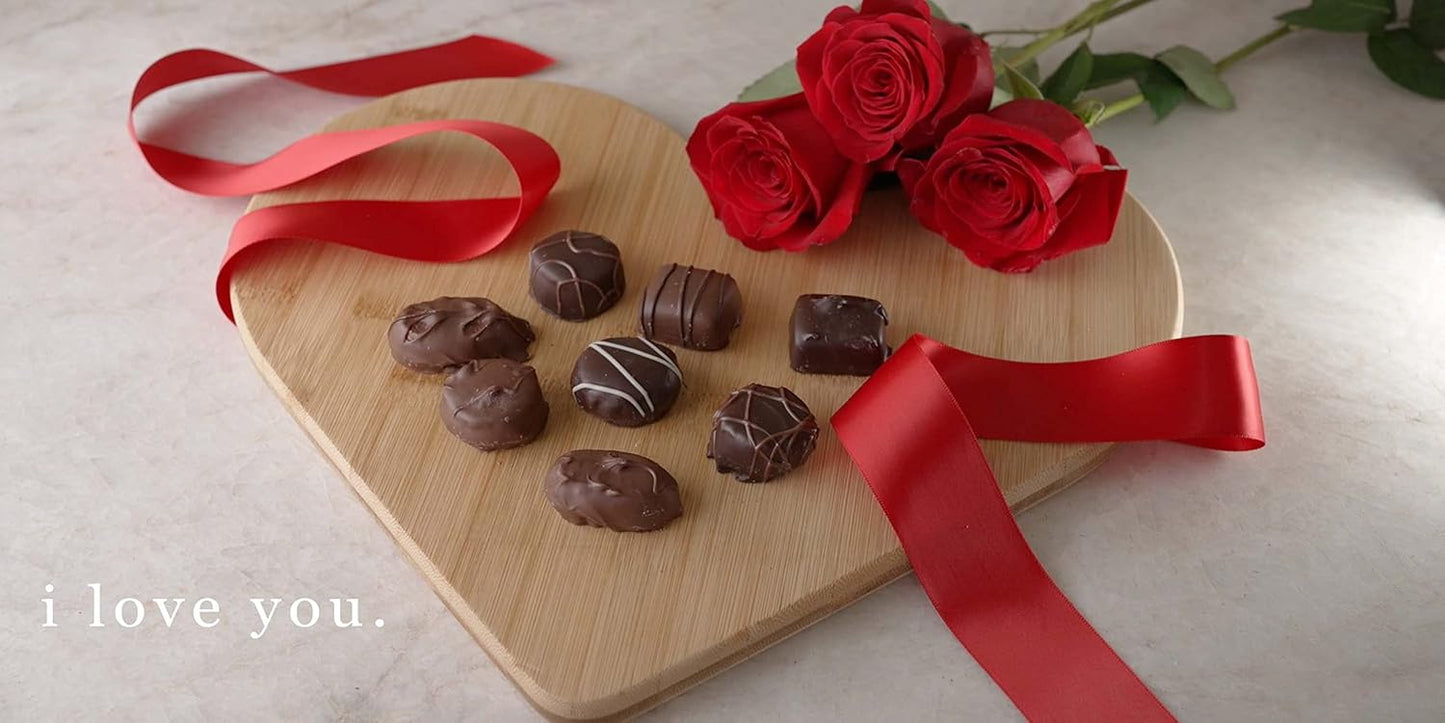 Tabla cortar bambú corazón 12x13.5pulg regalo San Valentín