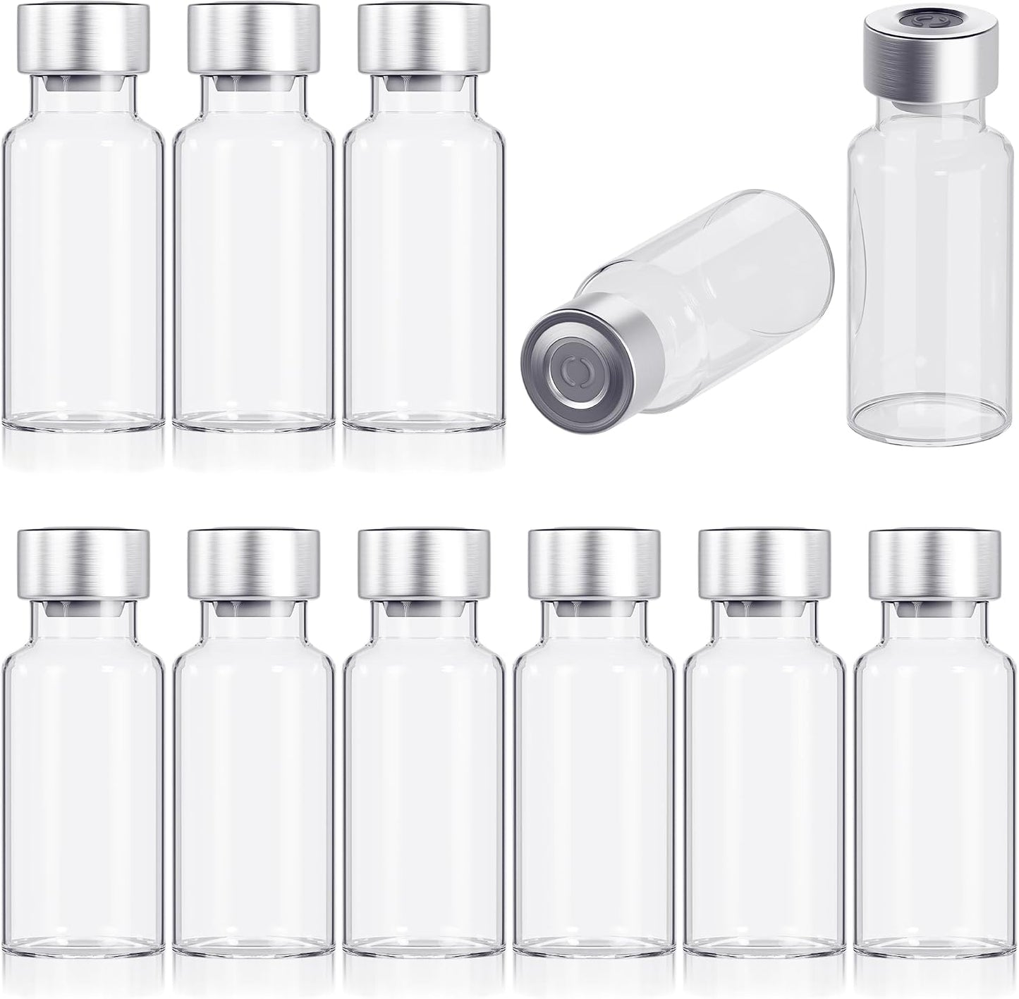 Viales vidrio inyección 3ml sellados transparentes 50 uds