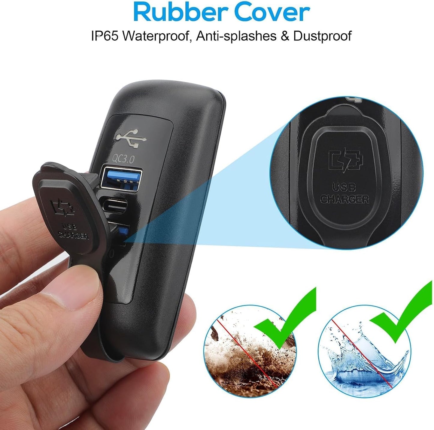 2 Pzas enchufe USB doble 18W QC3.0 y 30W PD3.0