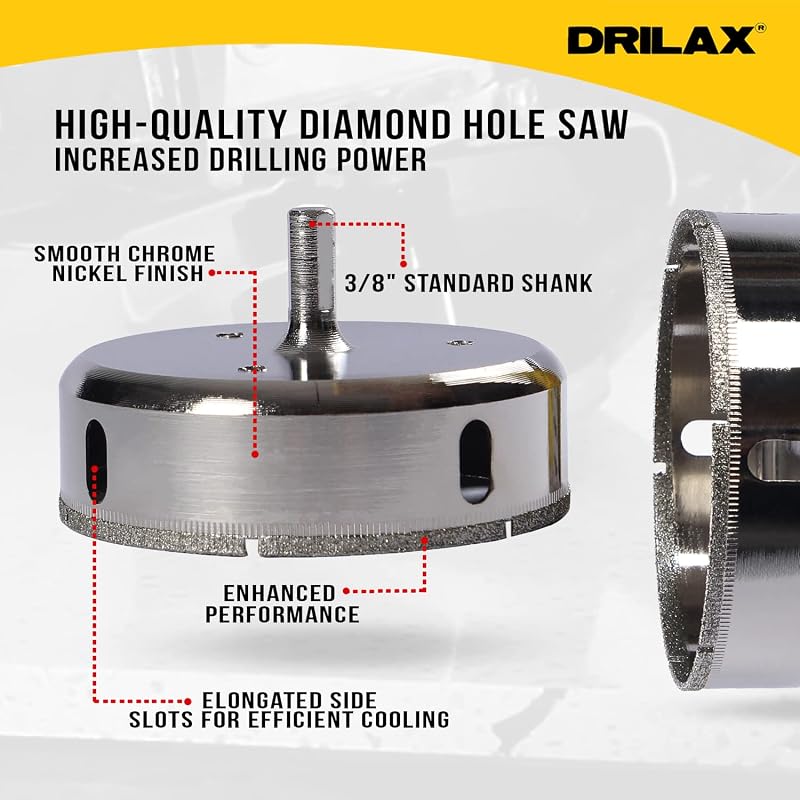 Broca diamante 3 1/8pulg para baldosas cerámica vidrio granito