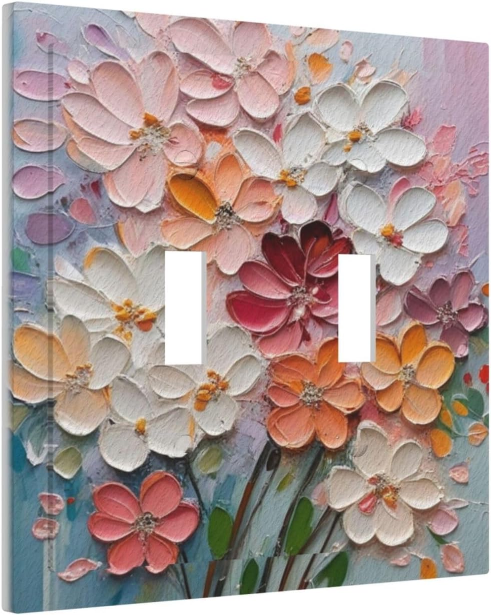 Cubiertas interruptor decorativas con flores pastel