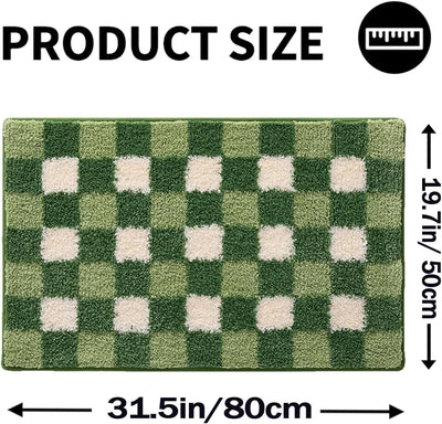 Alfombra baño suave antideslizante color verde absorbente lavable
