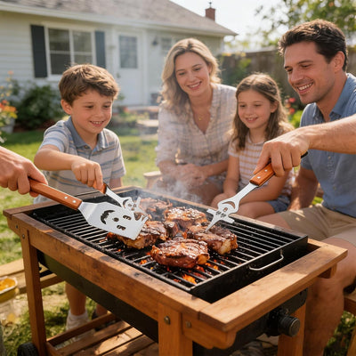 Accesorios de barbacoa de acero inoxidable 4 en 1 para asar al aire libre