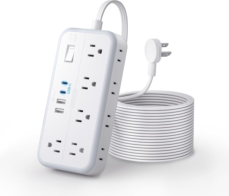 Cable extensión plana 15ft 10 tomas 4 USB 2700J pared