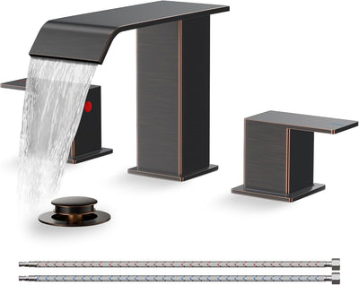 Grifo baño bronce 8pulg con drenaje desplegable