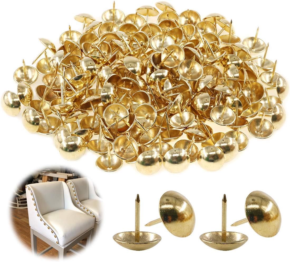 Set 200 Tachuelas Tapicería 3/4pulg Color Dorado
