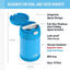 Tarro alimento acero inox 16oz con cuchara plegable azul