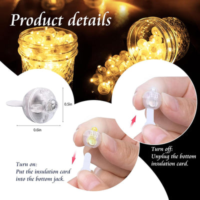 200 Luces Led Redondas Blancas Cálidas para Decoración