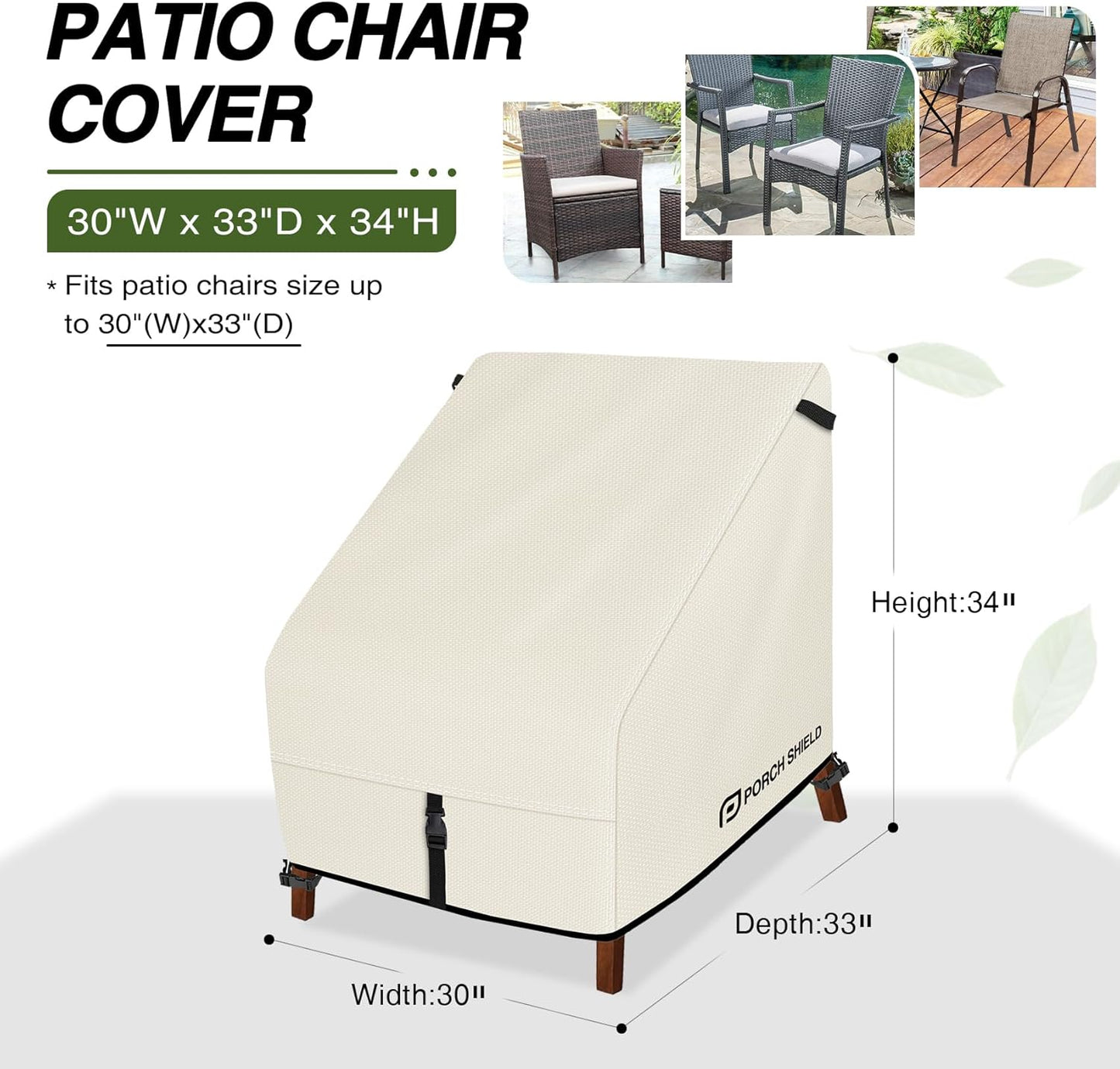 Fundas sillas patio impermeables 30x33" set 2
