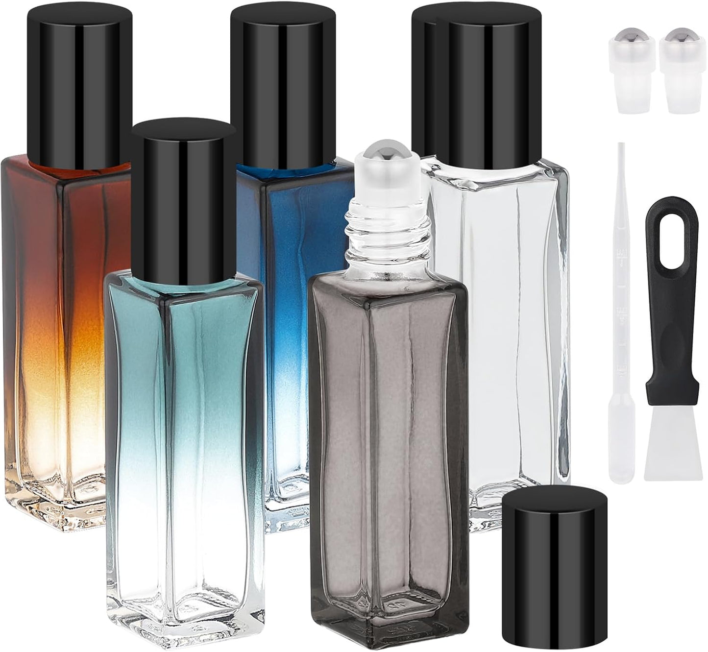 Botellas enrollables aceite esencial 0.34oz vidrio 5 pzas