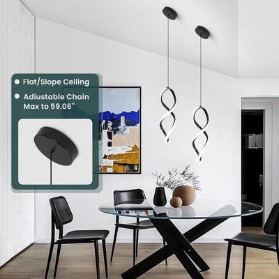 Luces colgantes LED negras para isla cocina ajustables