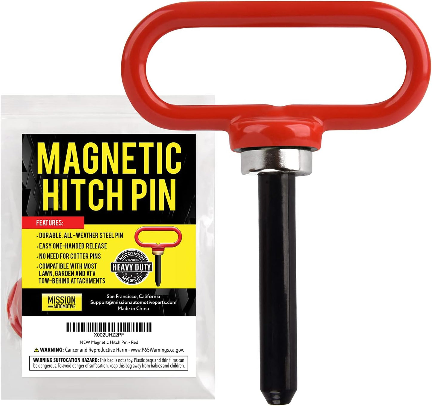 Pasador magnético remolque 0.157x0.984" rojo neodimio