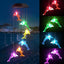 Luces solares delfín campanillas cambio color exterior