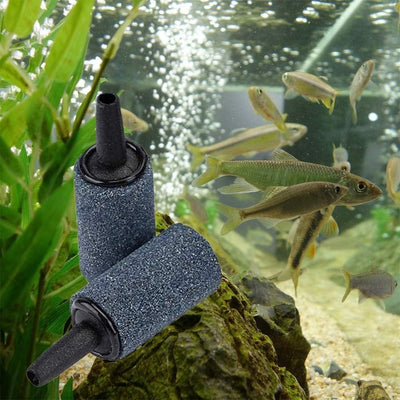 Piedras de aire cilíndricas para acuario 1pulg gris 12pzas