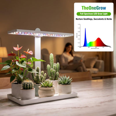 Luz crecimiento mesa ajustable para suculentas y hierbas