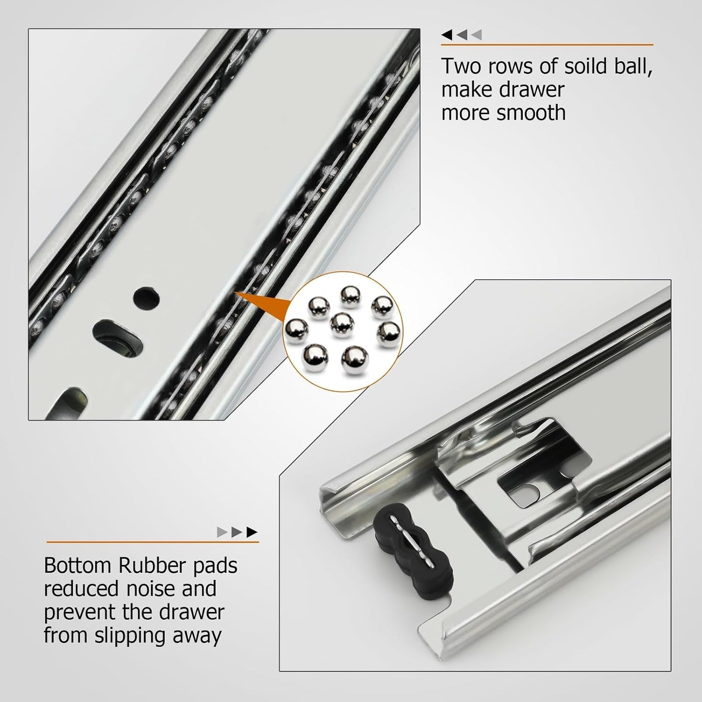2 Pares Cajones Rieles 12-24pulg Corredores Cocina