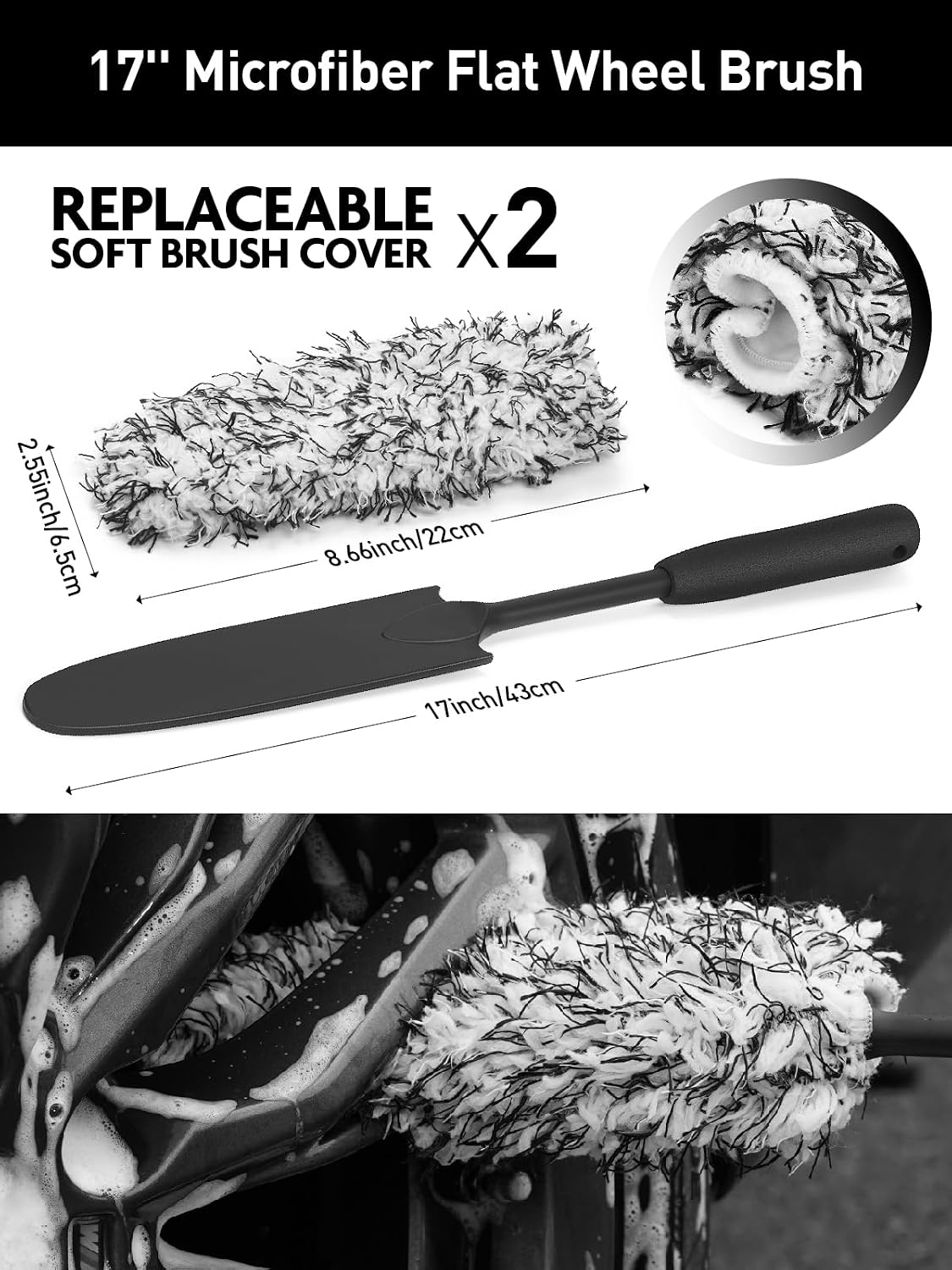 Kit 7 Pzas Limpieza Ruedas Auto Cepillo Neumáticos Microfibra