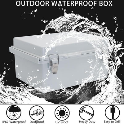 Caja eléctrica impermeable IP67 plástico ABS gris 11"