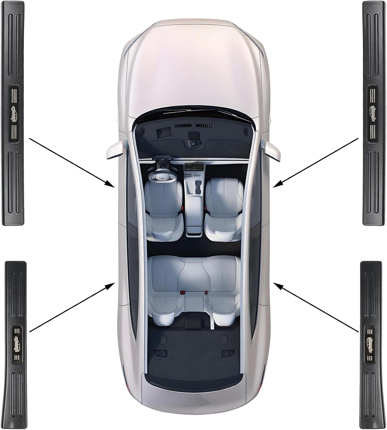 4 Pzas Protector Umbral Puerta Subaru Ascent 19-26 Negro