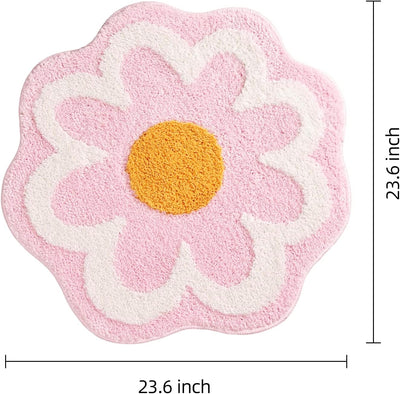 Alfombra baño flores rosas suave antiderrap