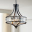 Candelabro Cristal Comedor 4 Luces Negro