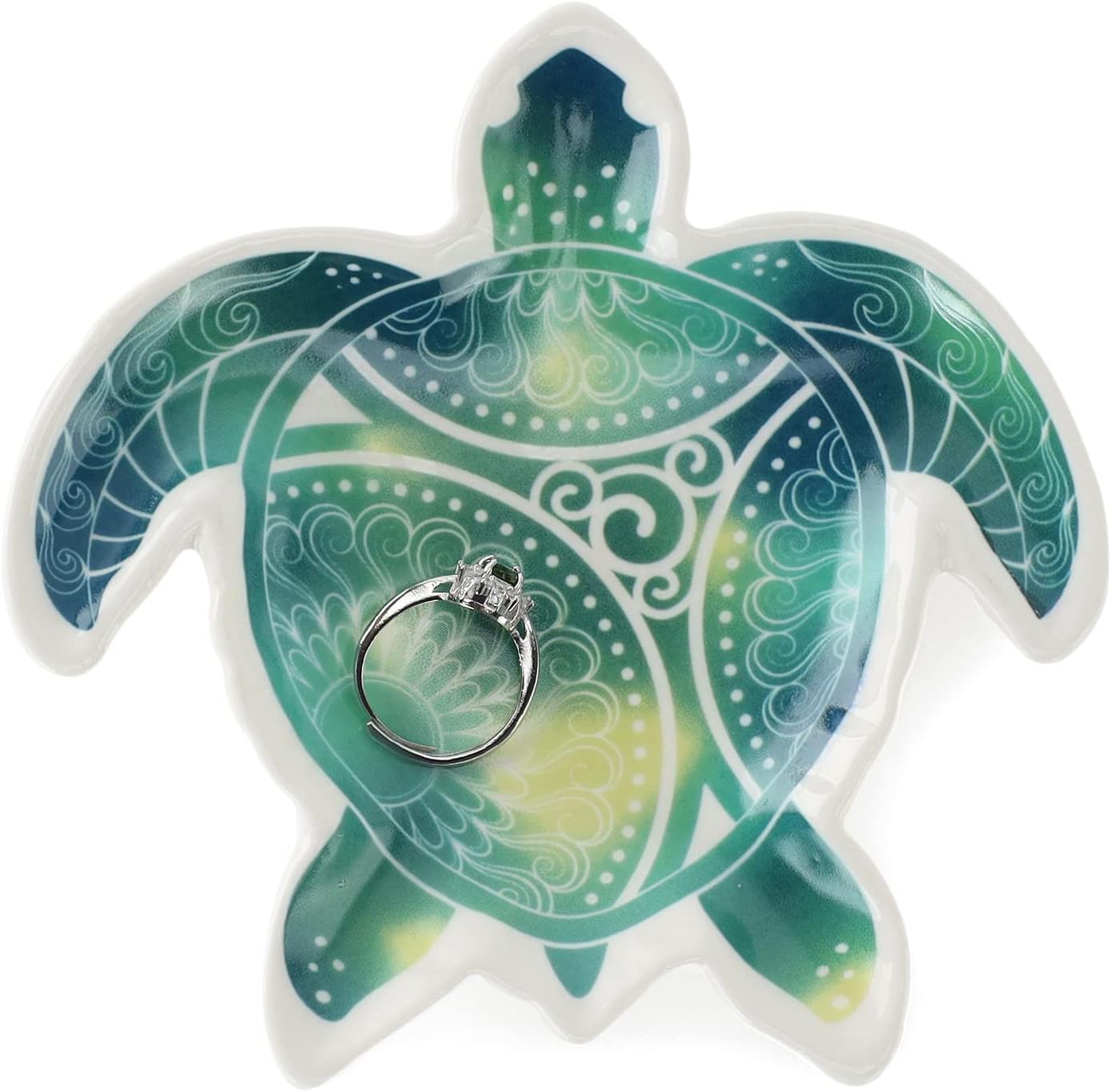 Plato anillos decoración baño tortugas mujer regalo