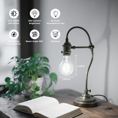 Bombilla LED E26 regulable 6W A19 vidrio 5000K set 6