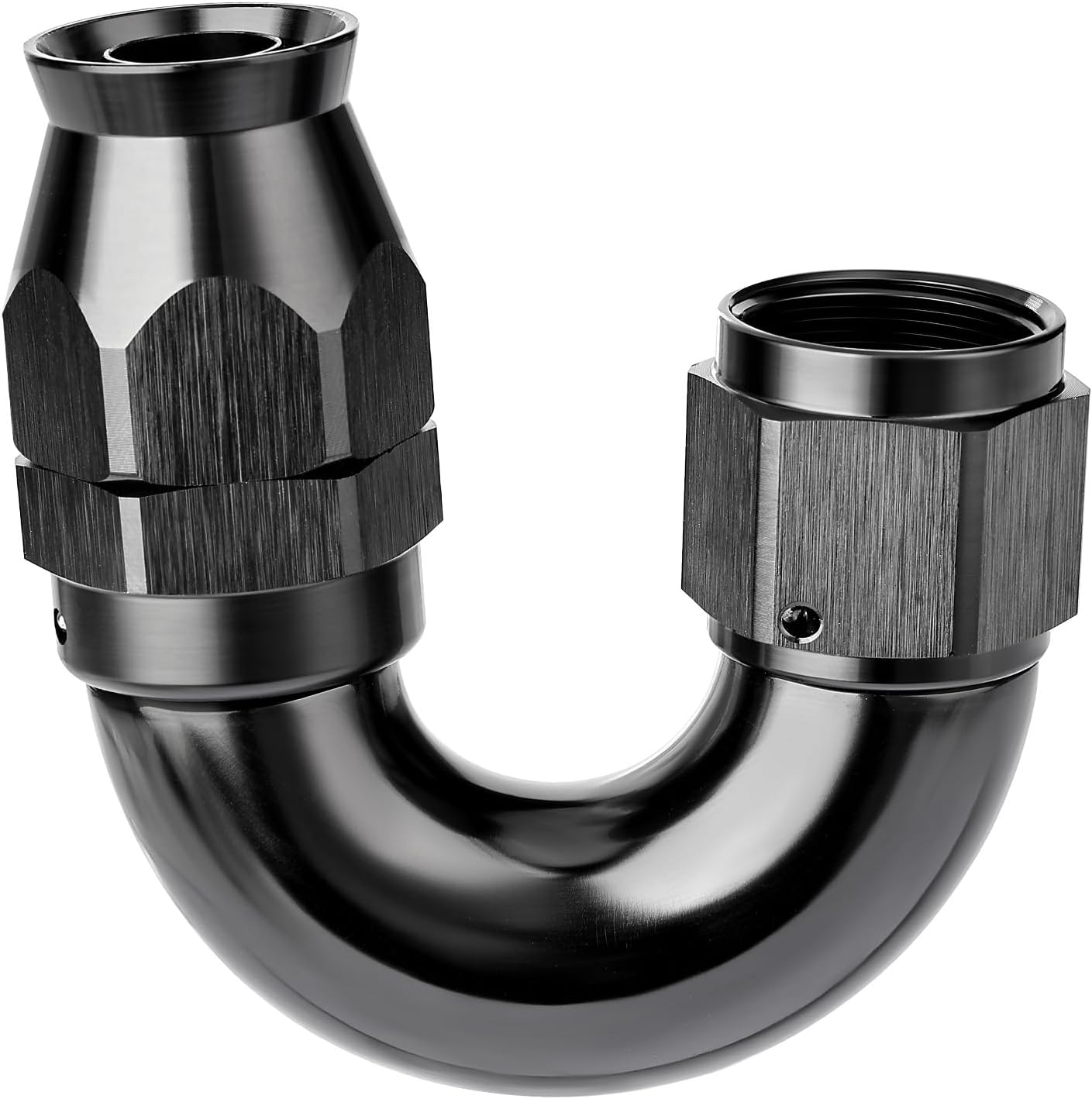 Manguera PTFE aluminio negro 180 grados