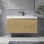 Lavabo flotante pared 30pulg resina cajón U madera rayas