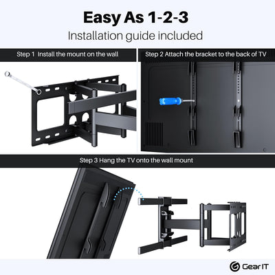 Soporte pared TV 37-80pulg 132lb brazo articulado