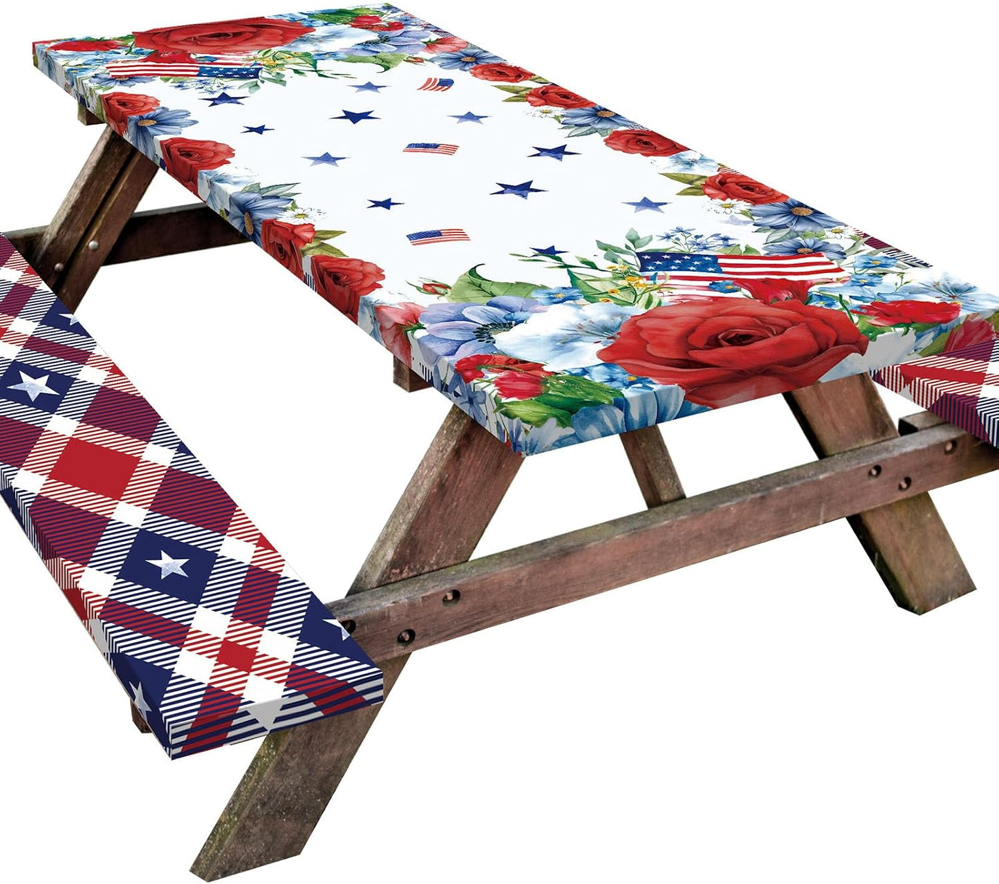 Set fundas mesa picnic bandera USA ajustable impermeable