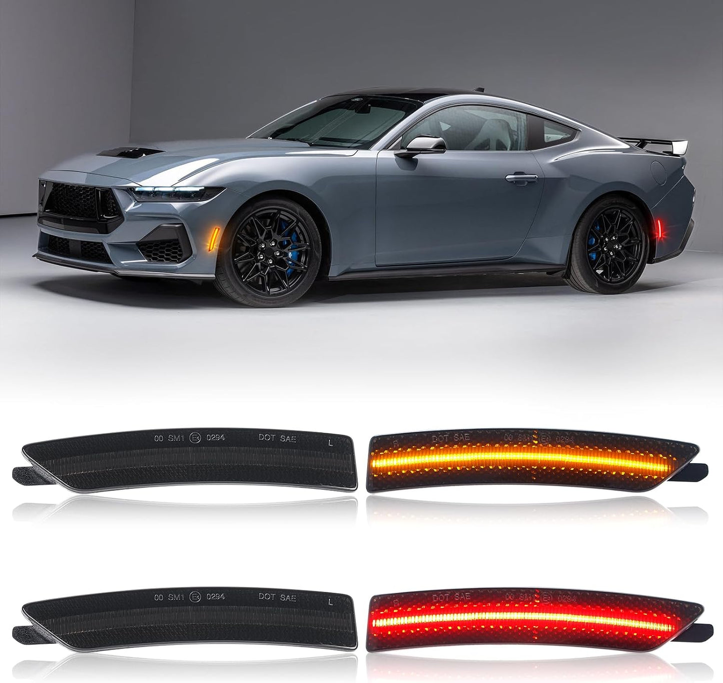 4 Pzas Luces LED Mustang S650 24-25 Lente Ahumado